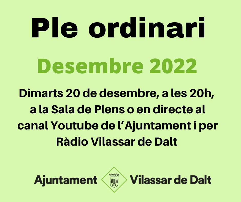 Ple del mes de desembre 2022