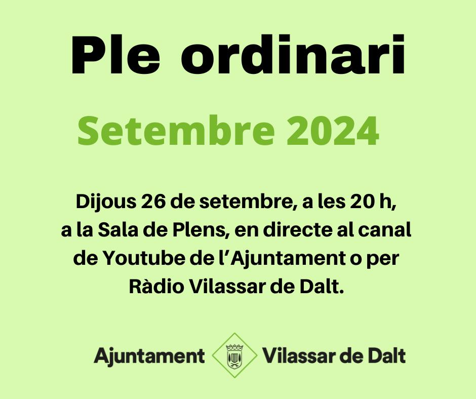 Ple del mes de setembre 2024