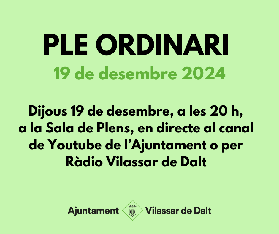 Ple del mes de desembre 2024