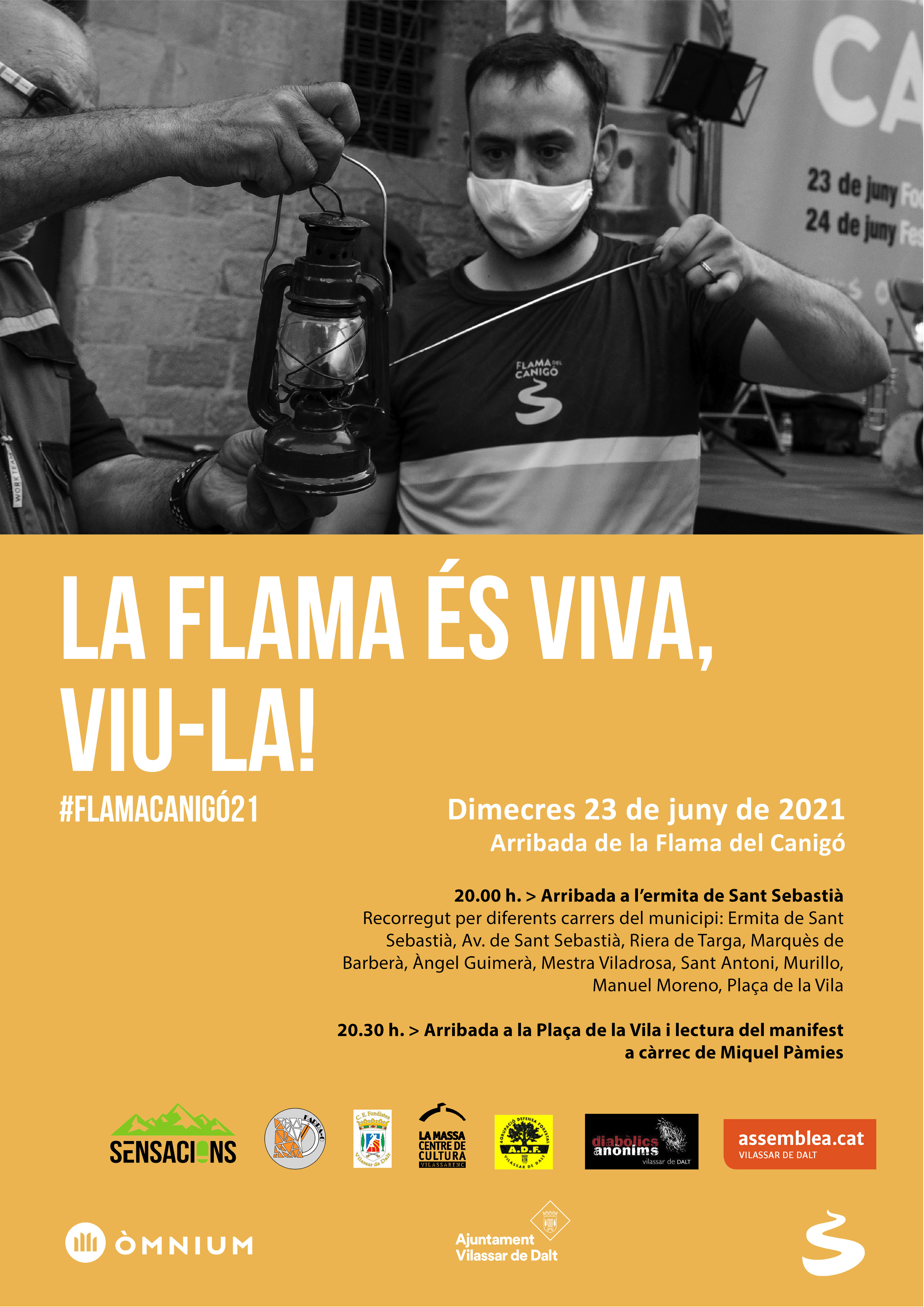 Vetlles 2021: Arribada de la Flama del Canig&oacute;