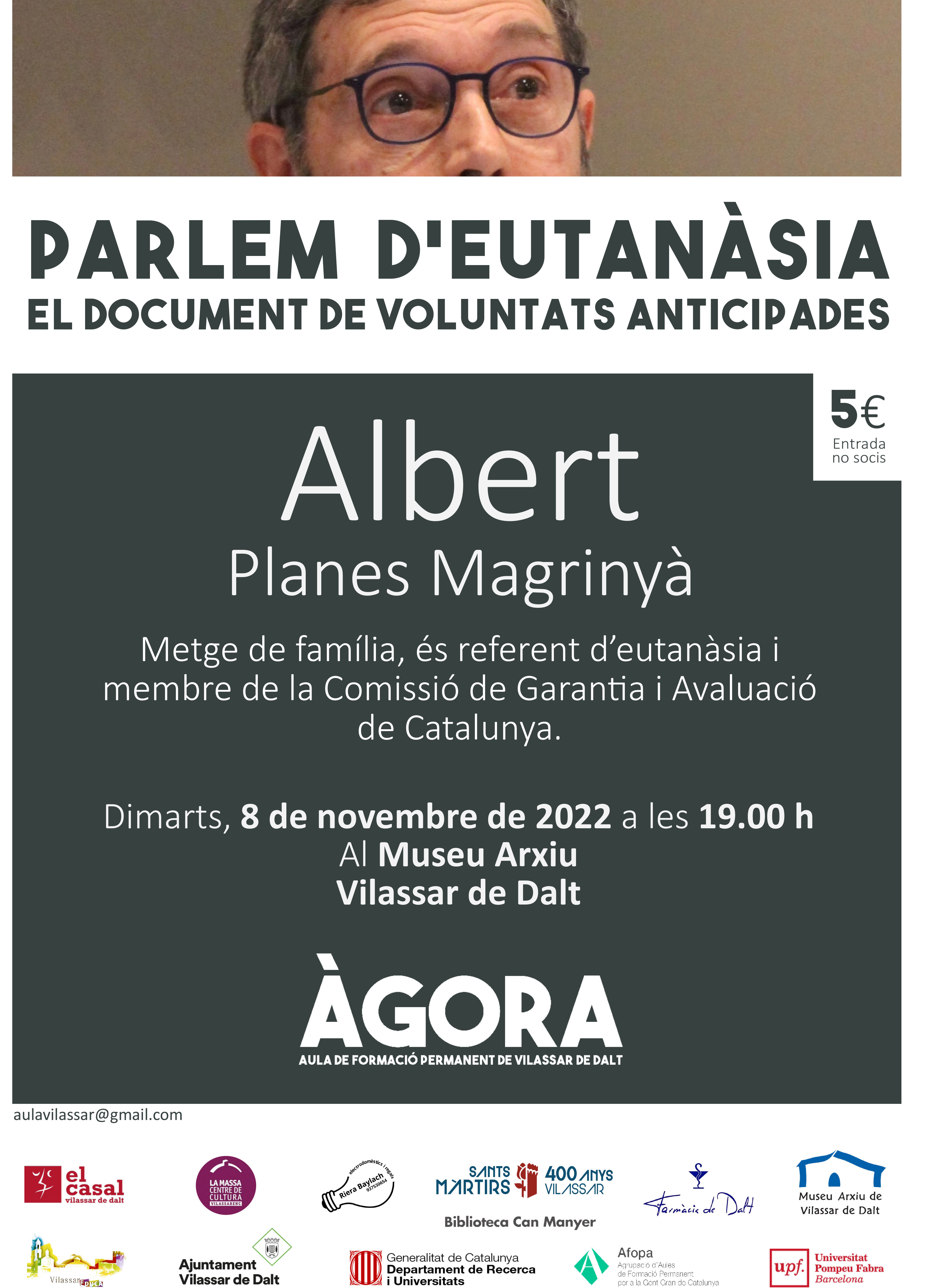 &Agrave;gora Vilassar: Parlem d'eutan&agrave;sia. El document de voluntats anticipades