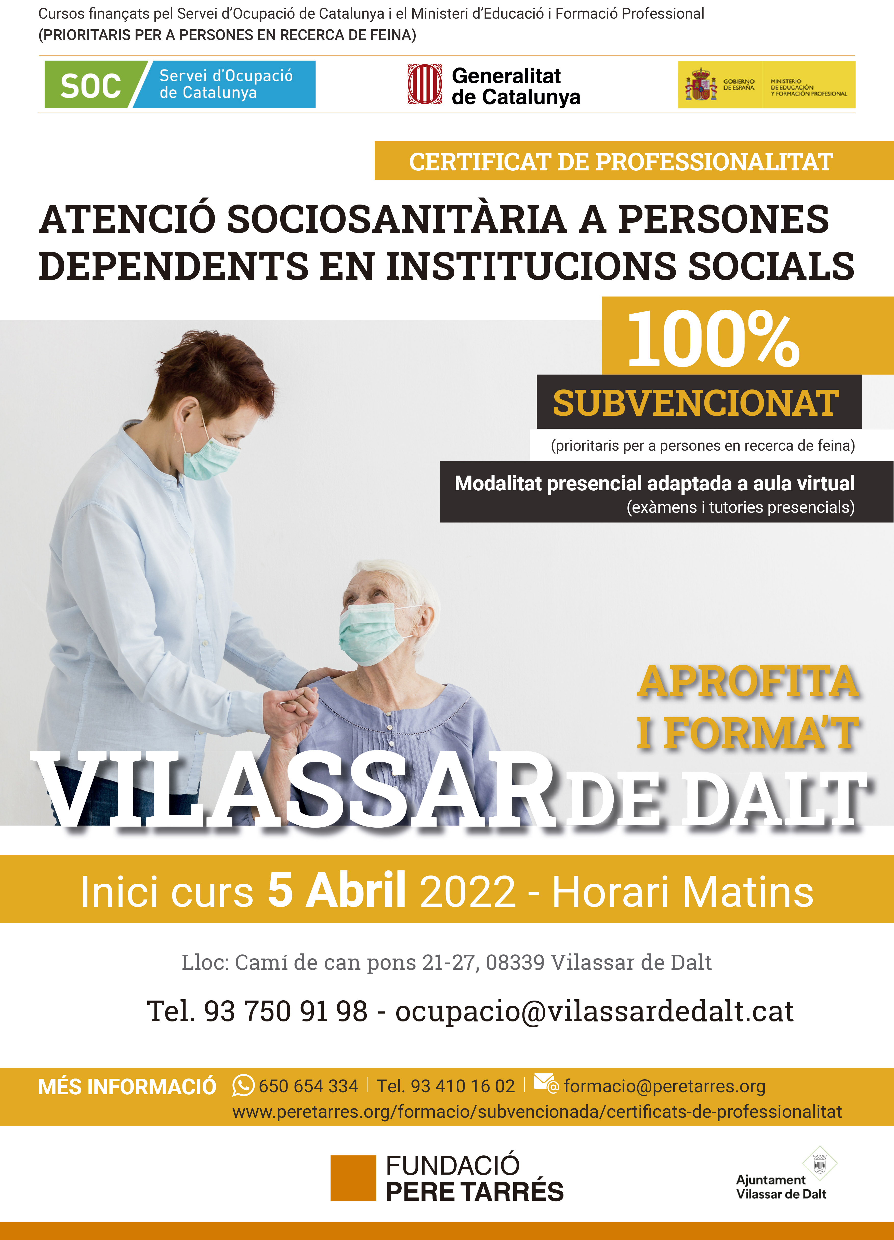 Nou curs d'atenció sociosanitària a Vilassar