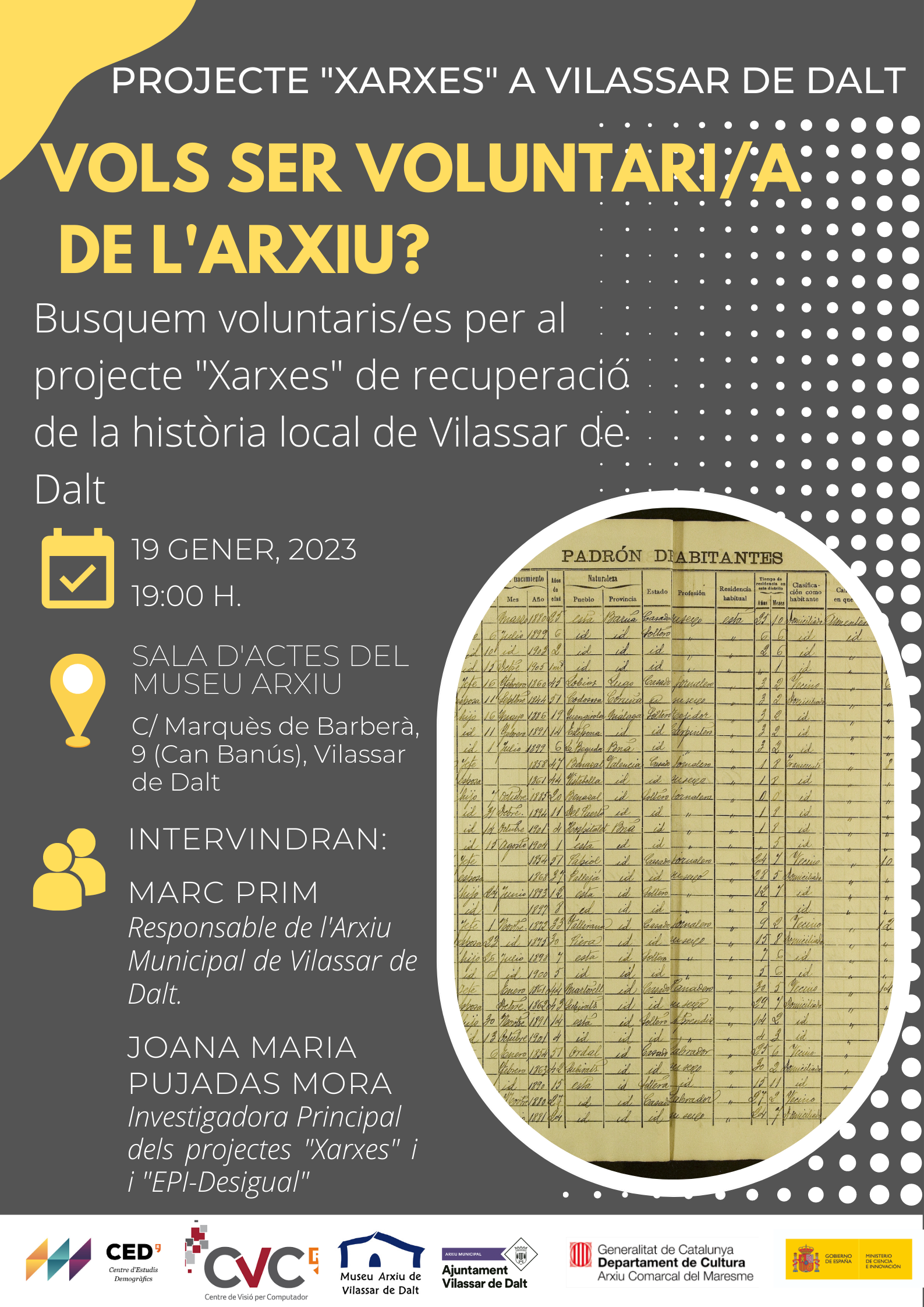 Presentaci&oacute; del projecte Xarxes de recuperaci&oacute; de la hist&ograve;ria local