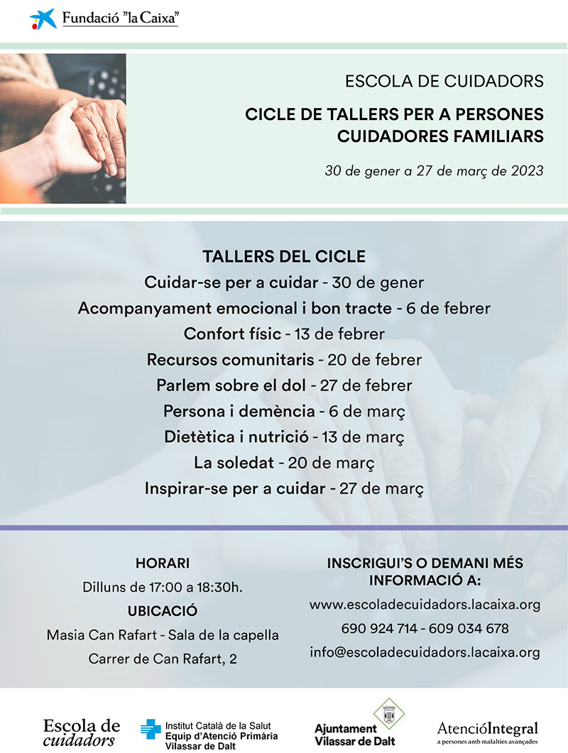 Cicle de tallers per a persones cuidadores familiars