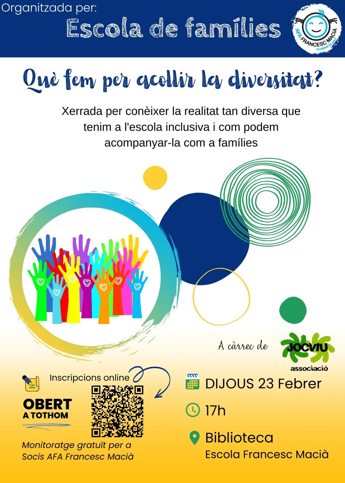 Escola de fam&iacute;lies: Qu&egrave; fem per acollir la diversitat?