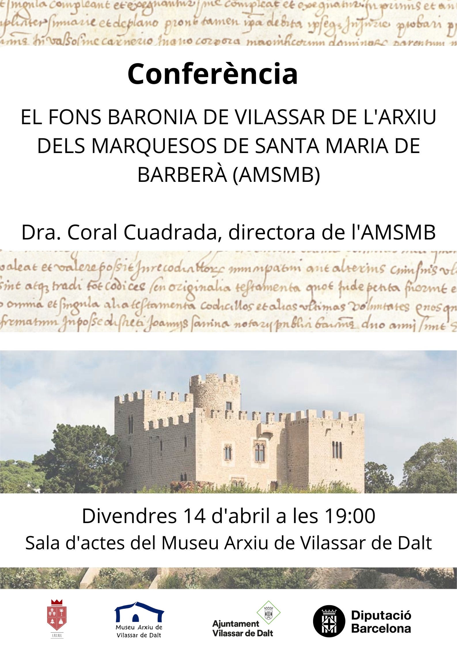 Confer&egrave;ncia: El fons Baronia de Vilassar de l'Arxiu dels Marquesos de Santa Maria de Barber&agrave;