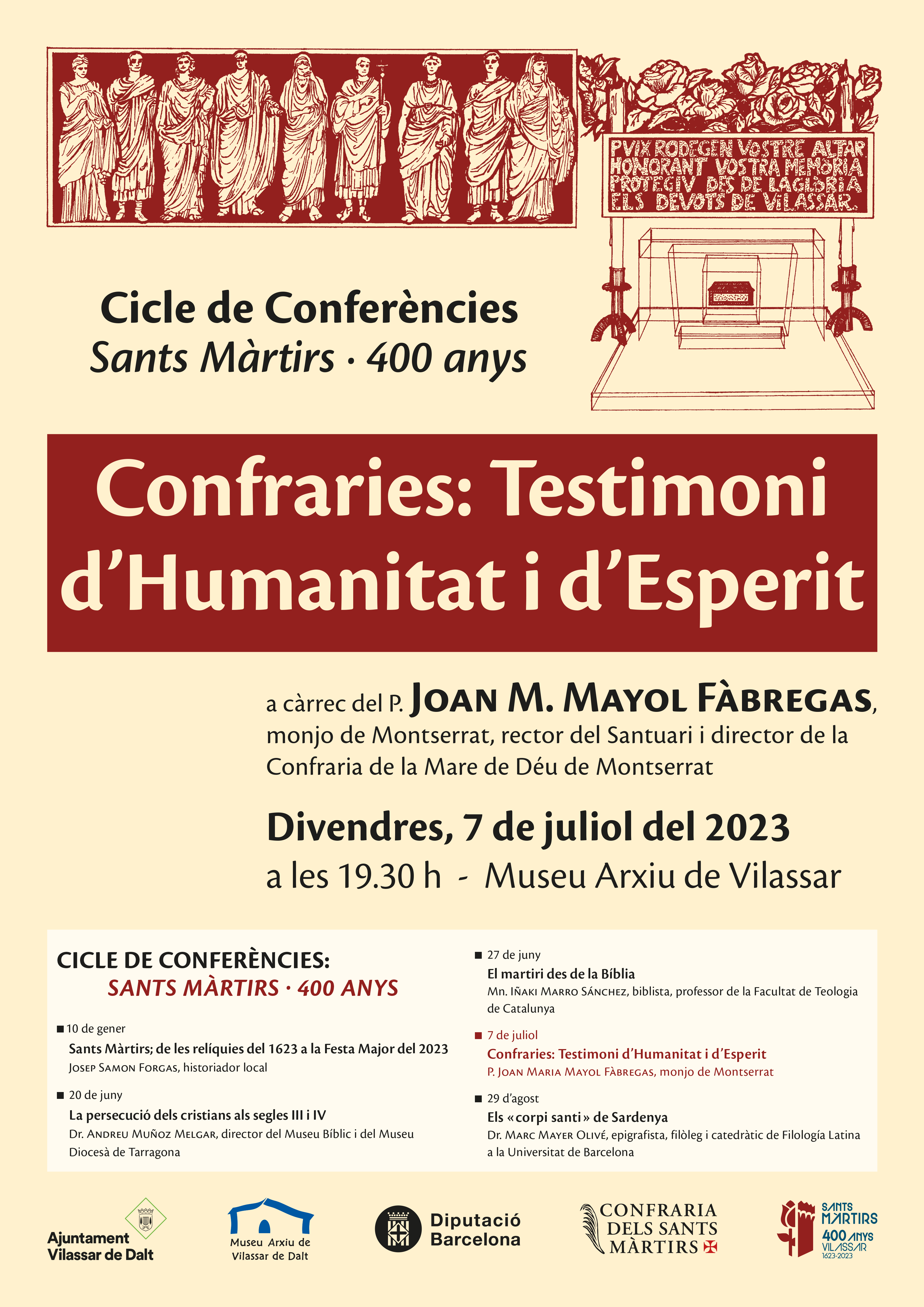 Confer&egrave;ncia: Confraries, testimoni d'humanitat i d'esperit