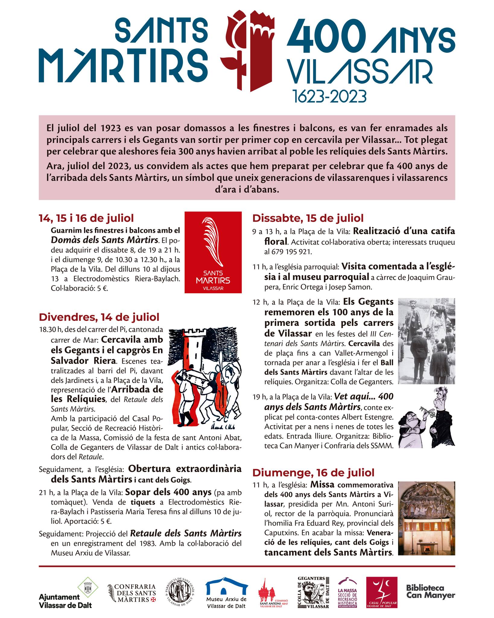 400 anys de Sants M&agrave;rtirs, 100 anys de gegants