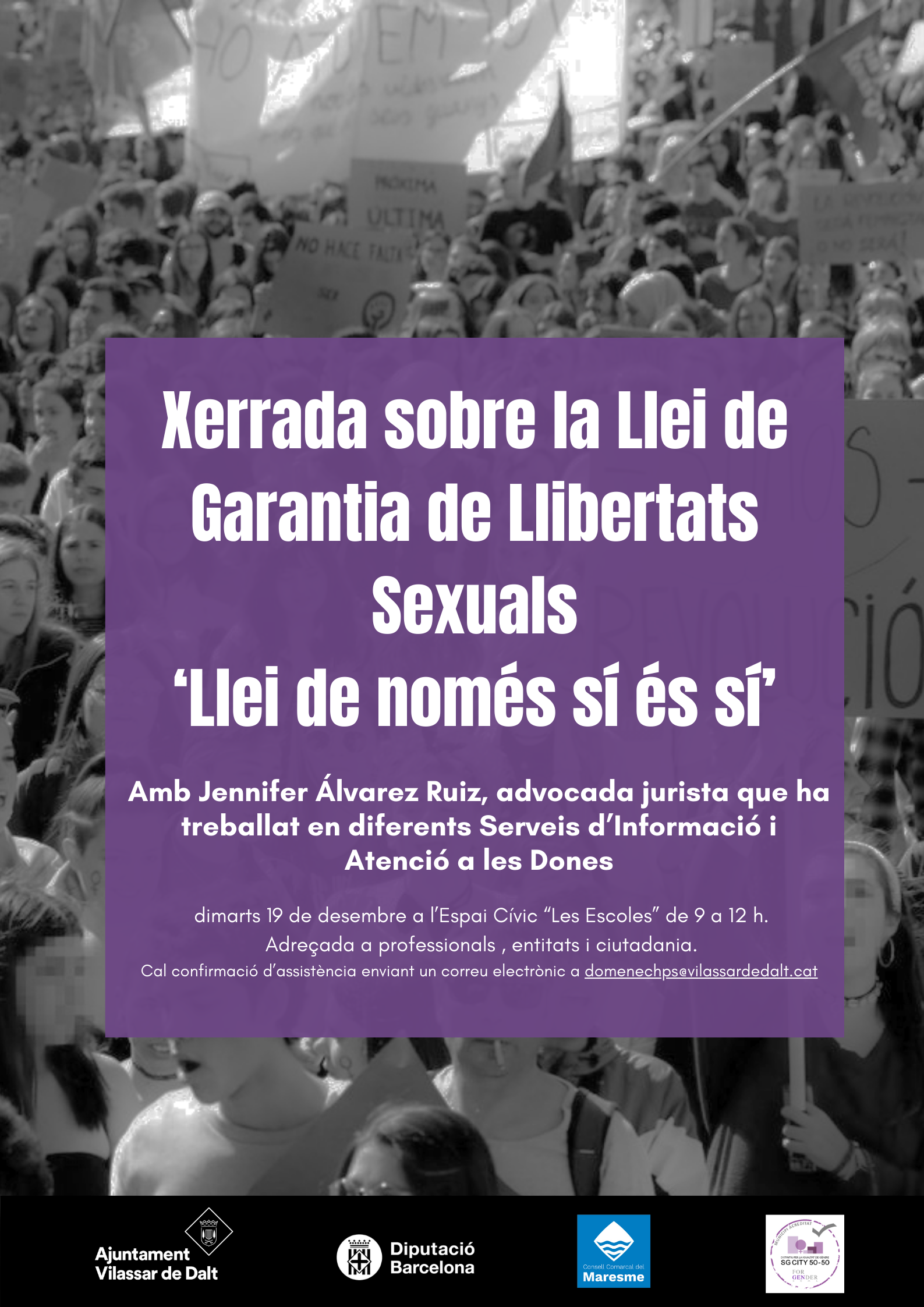 Xerrada sobre la Llei de Garantia de Llibertats Sexuals 'Llei de nom&eacute;s s&iacute; &eacute;s s&iacute;'