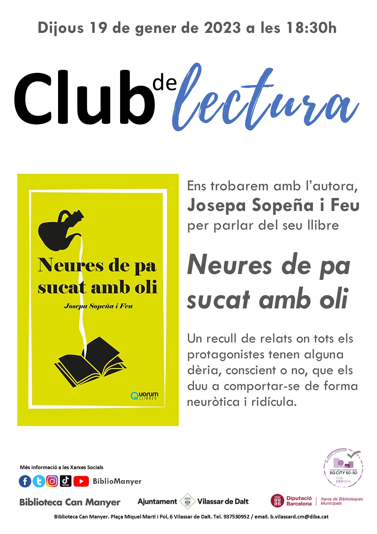 Club de lectura: Neures de pa sucat amb oli