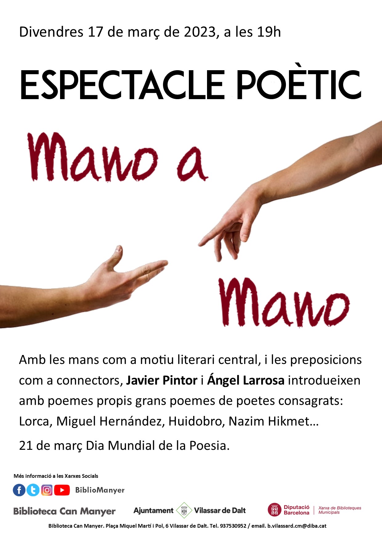 Espectacle po&egrave;tic: 'Mano a mano'