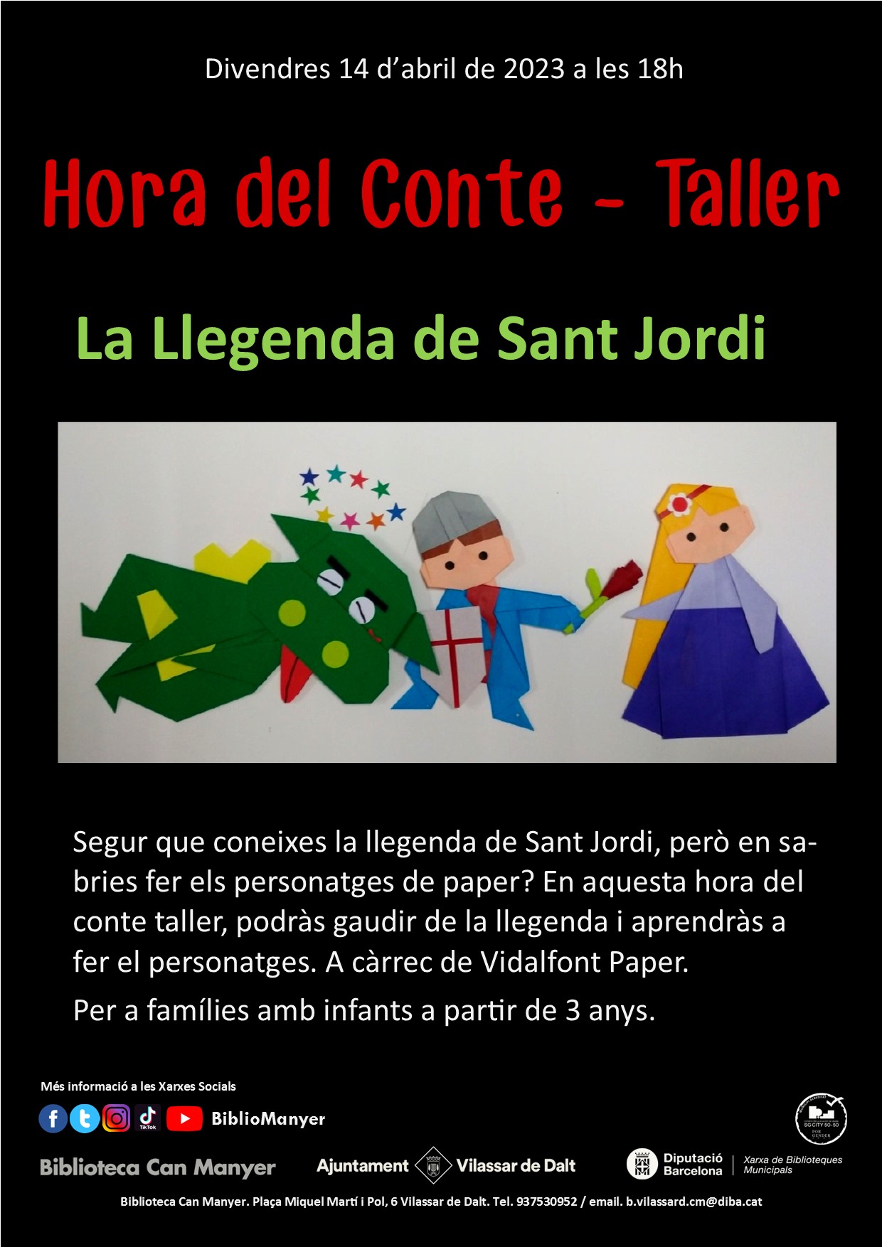 Hora del conte i taller: La llegenda de Sant Jordi