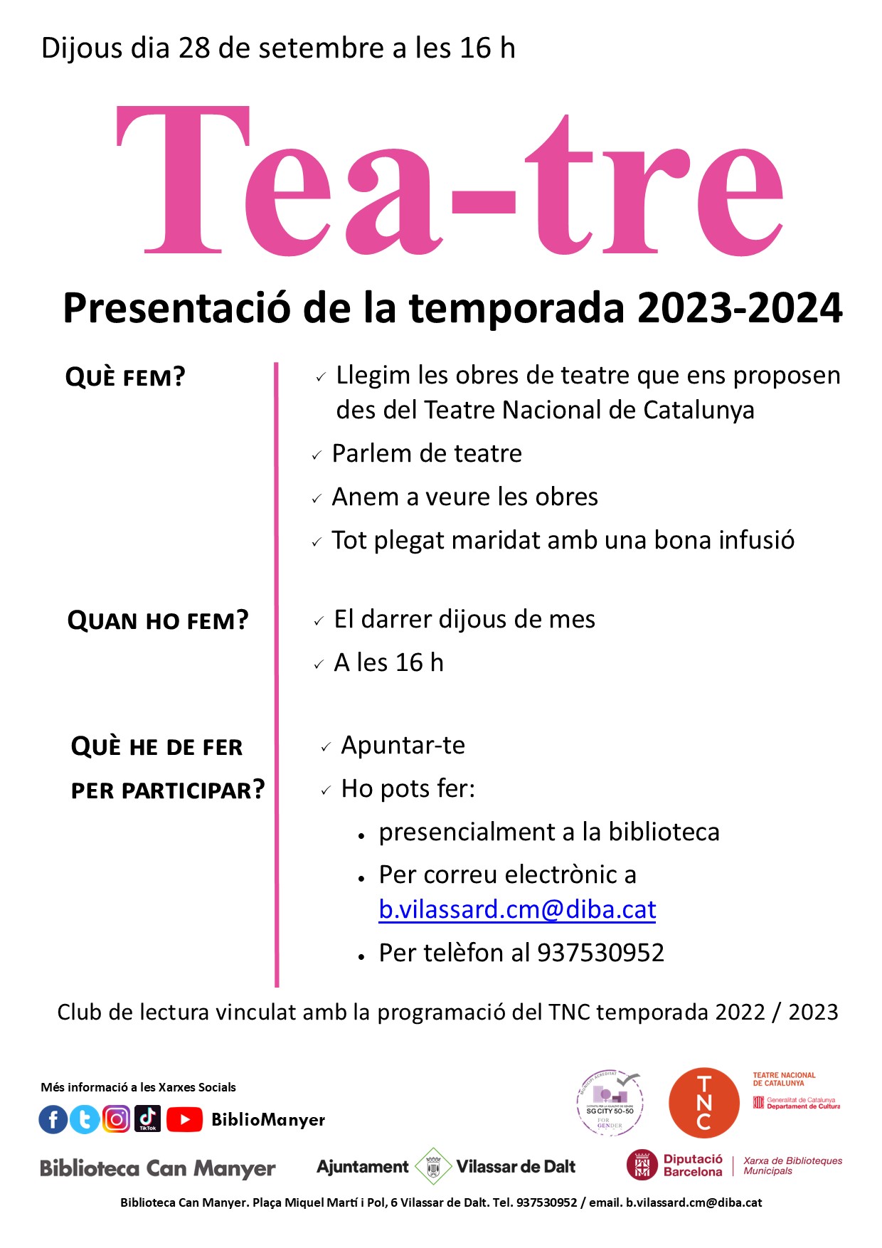 TEA-TRE. Presentaci&oacute; de la temporada