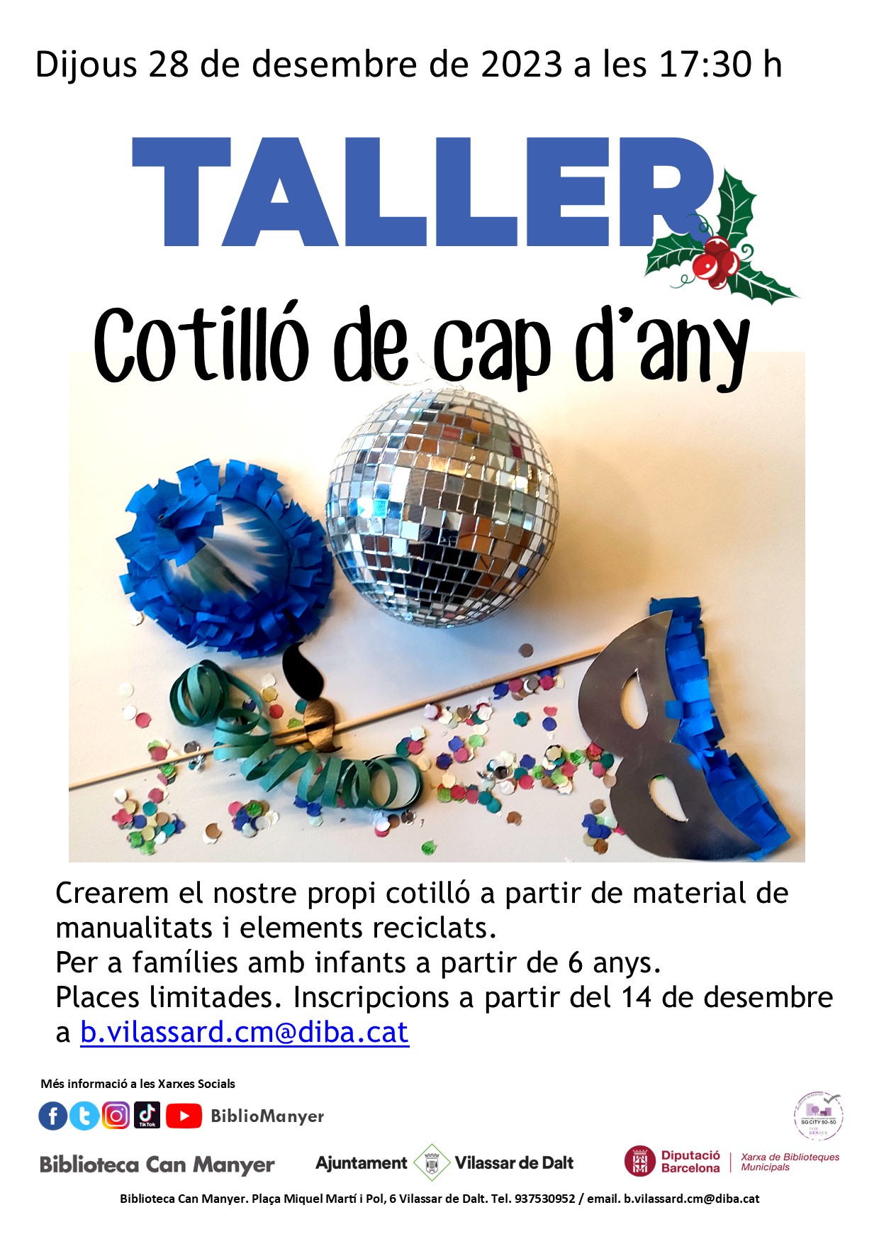 Taller familiar 'Fem el cotill&oacute; de Cap d'Any'