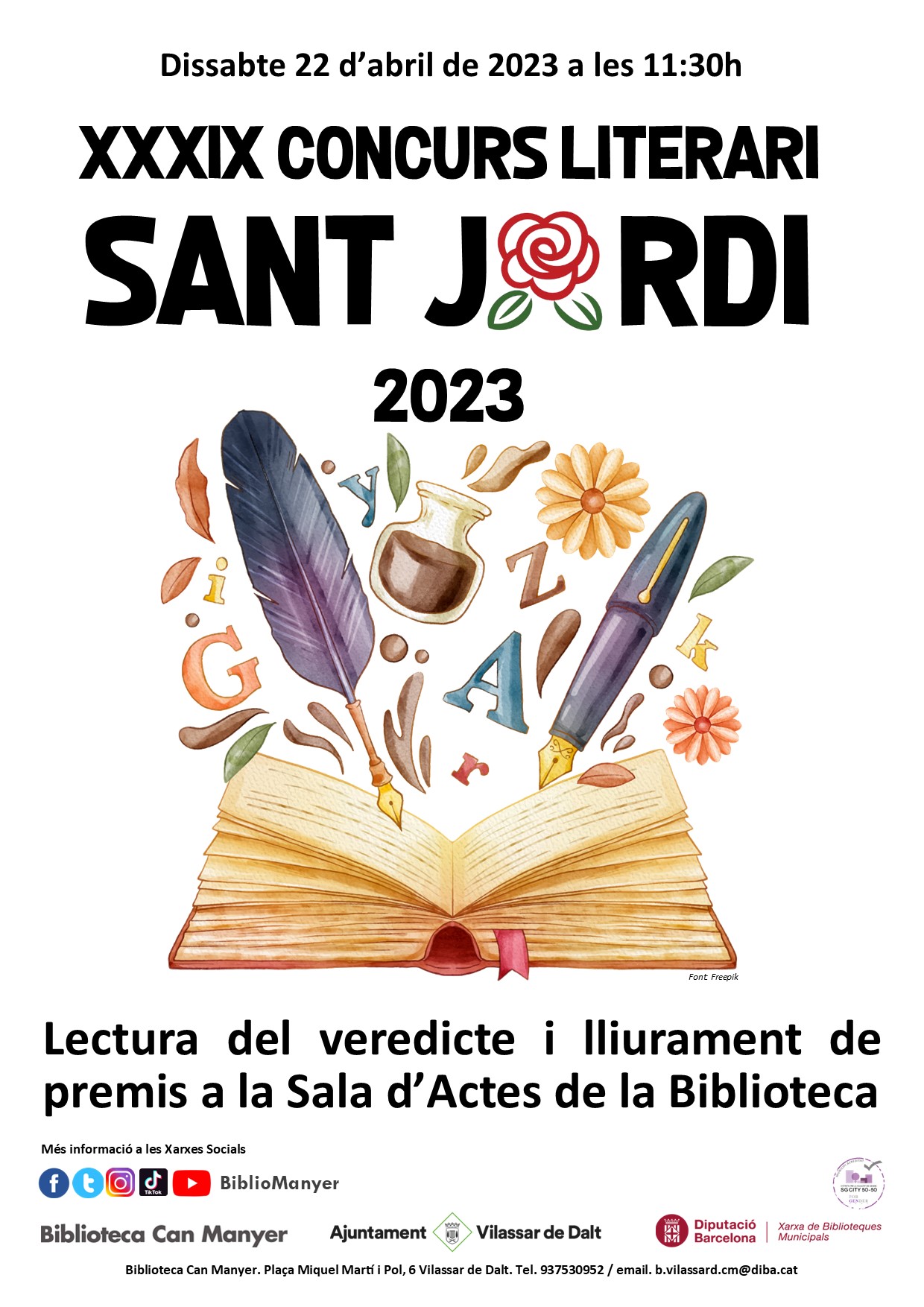 Lliurament de premis del XXXIX Concurs literari de Sant Jordi