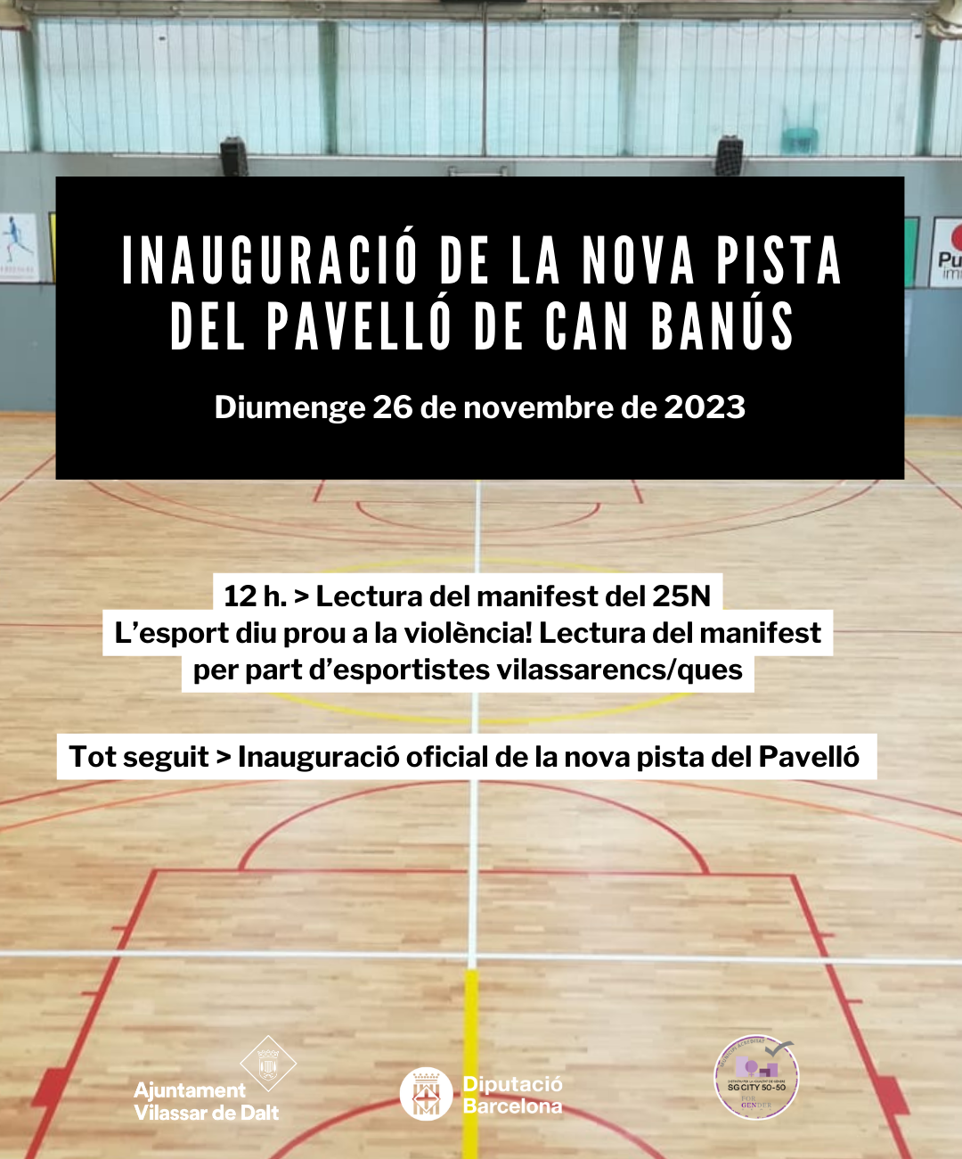 Lectura del manifest del 25N i inauguraci&oacute; de la pista del Pavell&oacute;