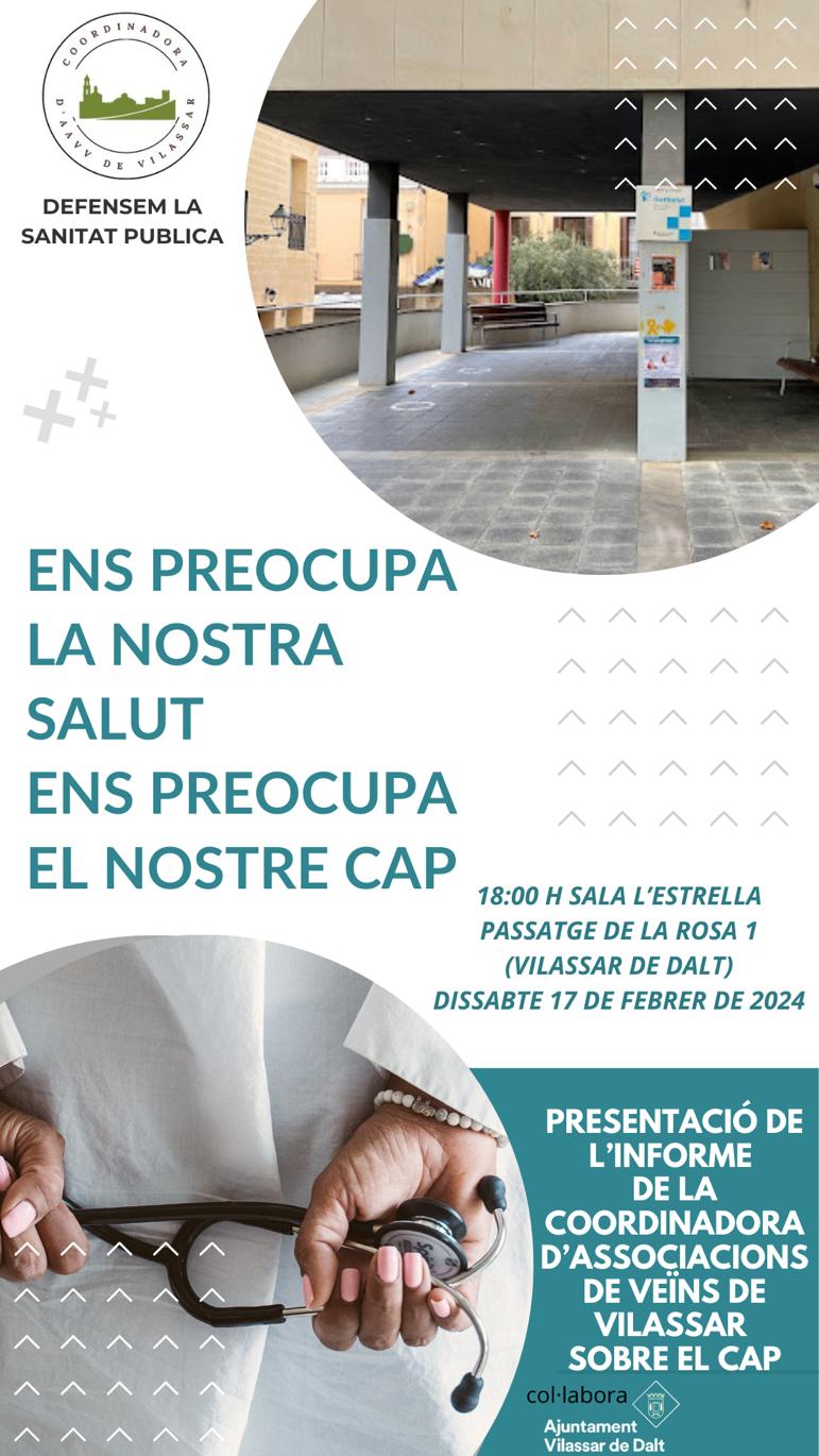 Ens preocupa la nostra salut, ens preocupa el nostre CAP