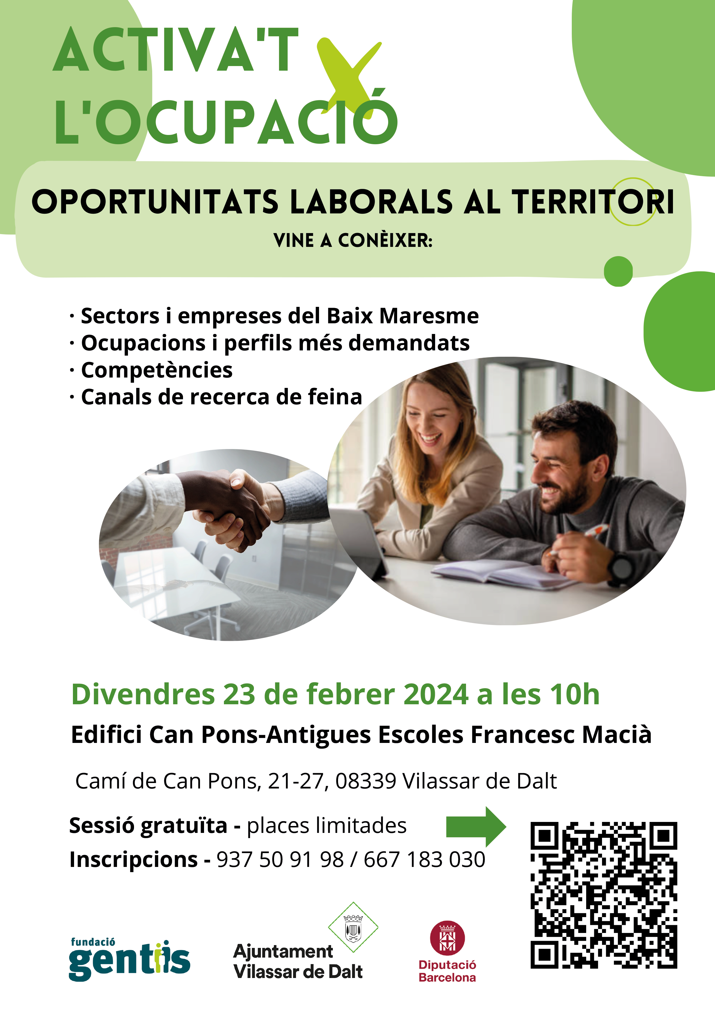 Activa't per l'ocupaci&oacute;: Oportunitats laborals al territori