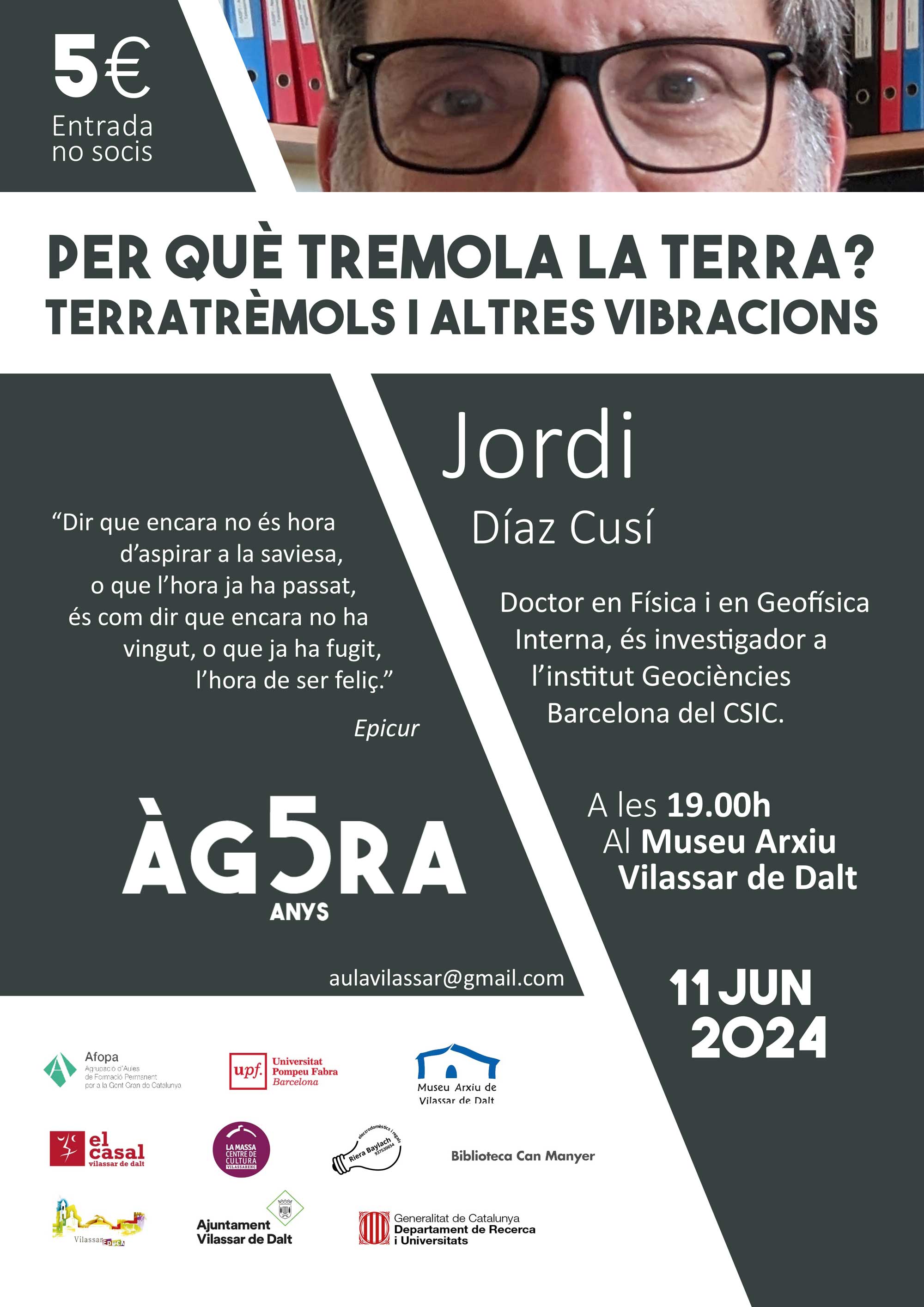 &Agrave;gora Vilassar. 'Per qu&egrave; tremola la terra? Terratr&egrave;mols i altres vibracions'