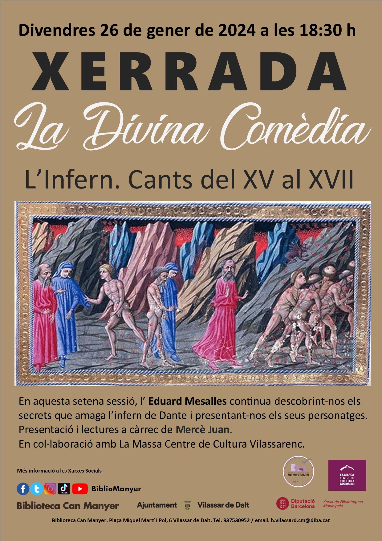 Xerrada: 'La Divina Com&egrave;dia. L'infern. Cants del XV al XVII'