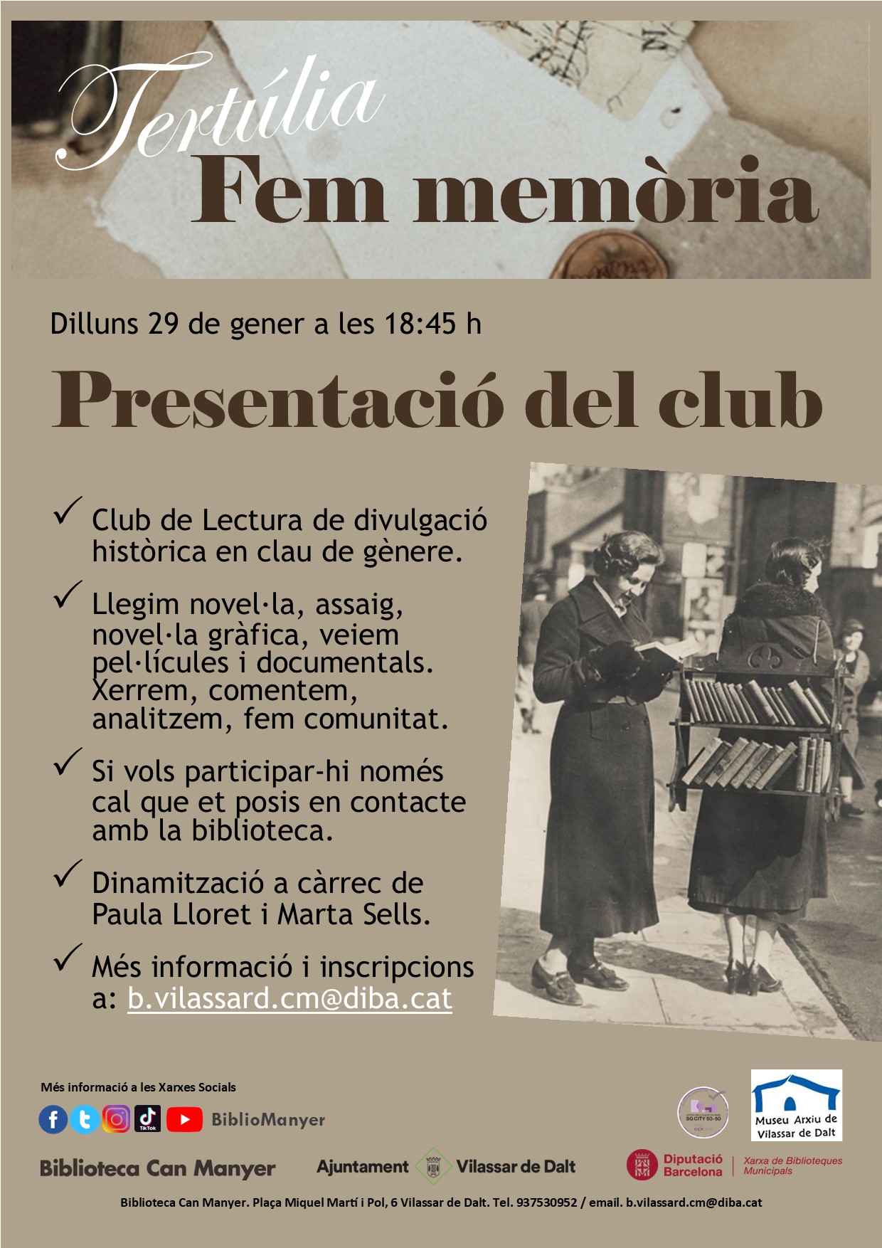 Presentaci&oacute; del club de tert&uacute;lia 'Fem mem&ograve;ria'
