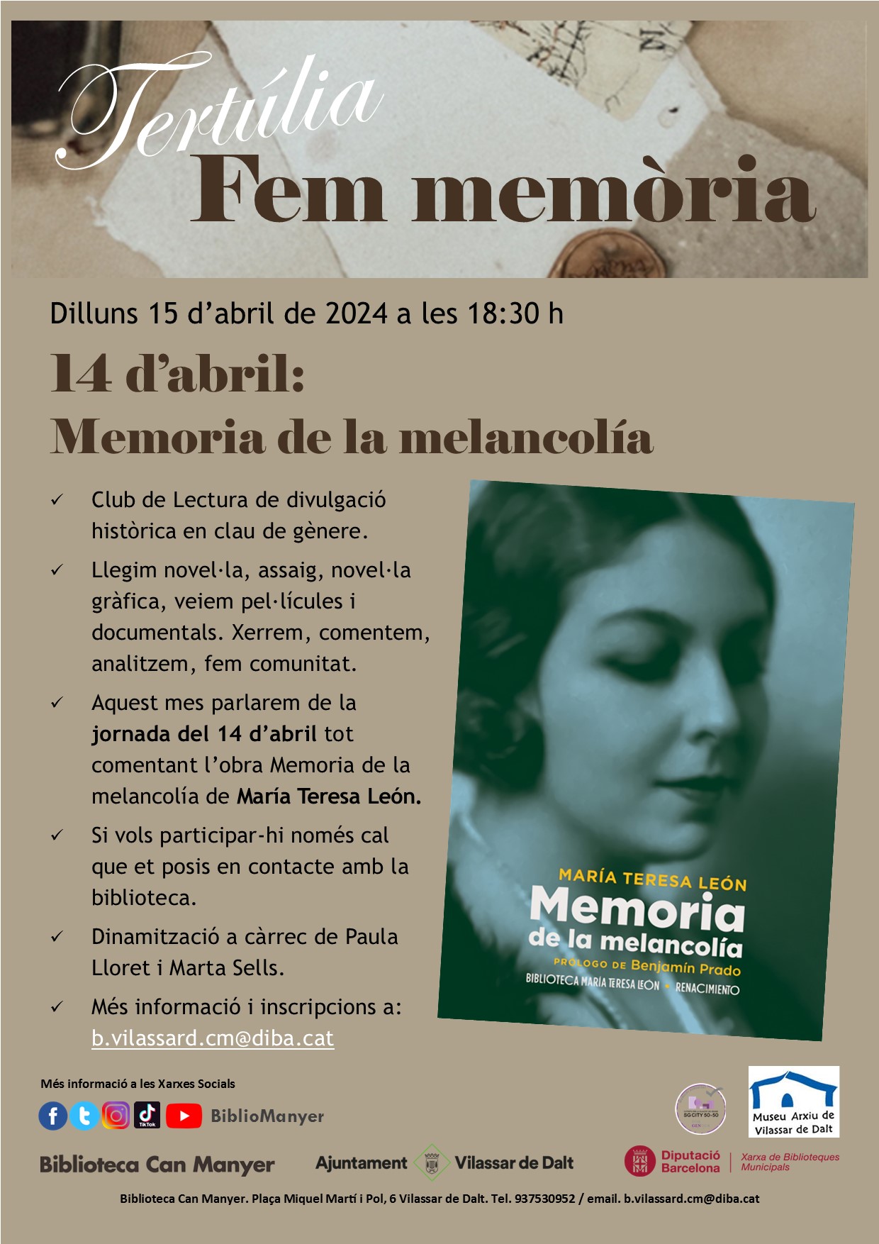 Tert&uacute;lia Fem mem&ograve;ria