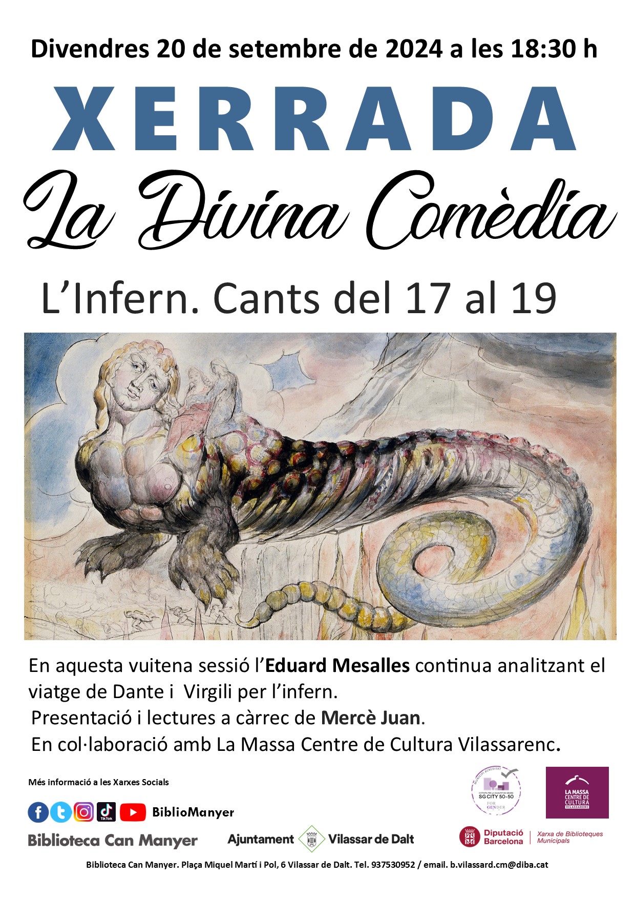 Confer&egrave;ncia 'La Divina Com&egrave;dia. L'Infern. Cants del 17 al 19'