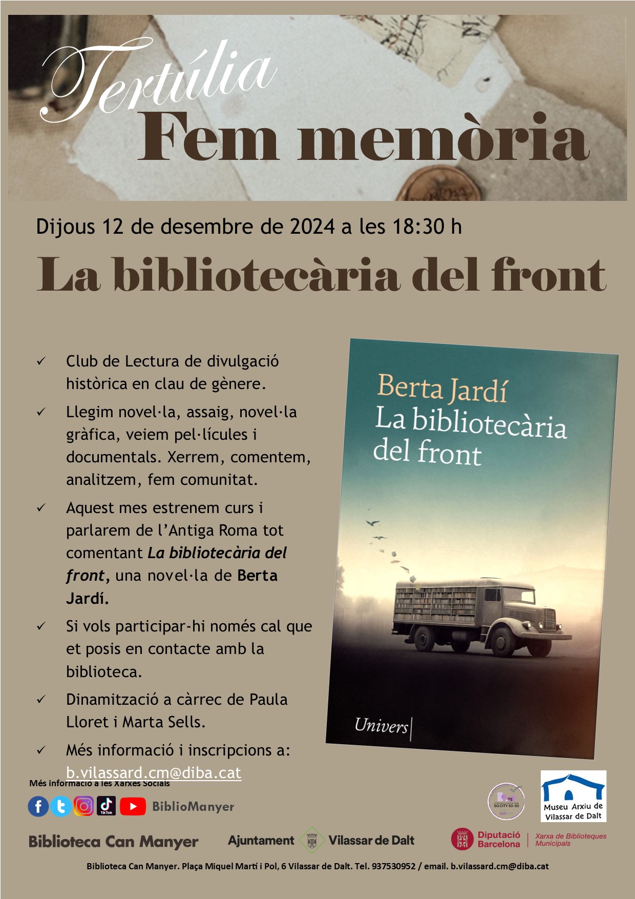 Club Fem Memòria. 'La bibliotecària del front'