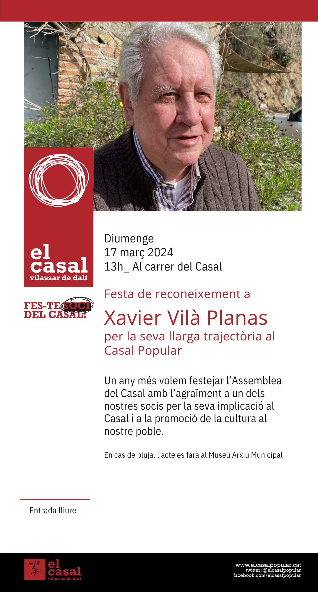 Festa de reconeixement a Xavier Vil&agrave; Planas