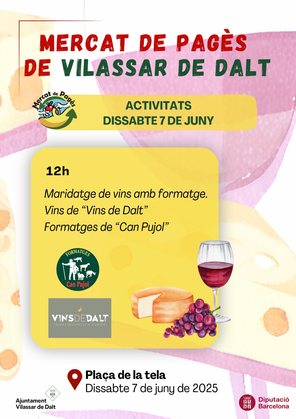 Maridatge de vins i formatge al Mercat de pagès