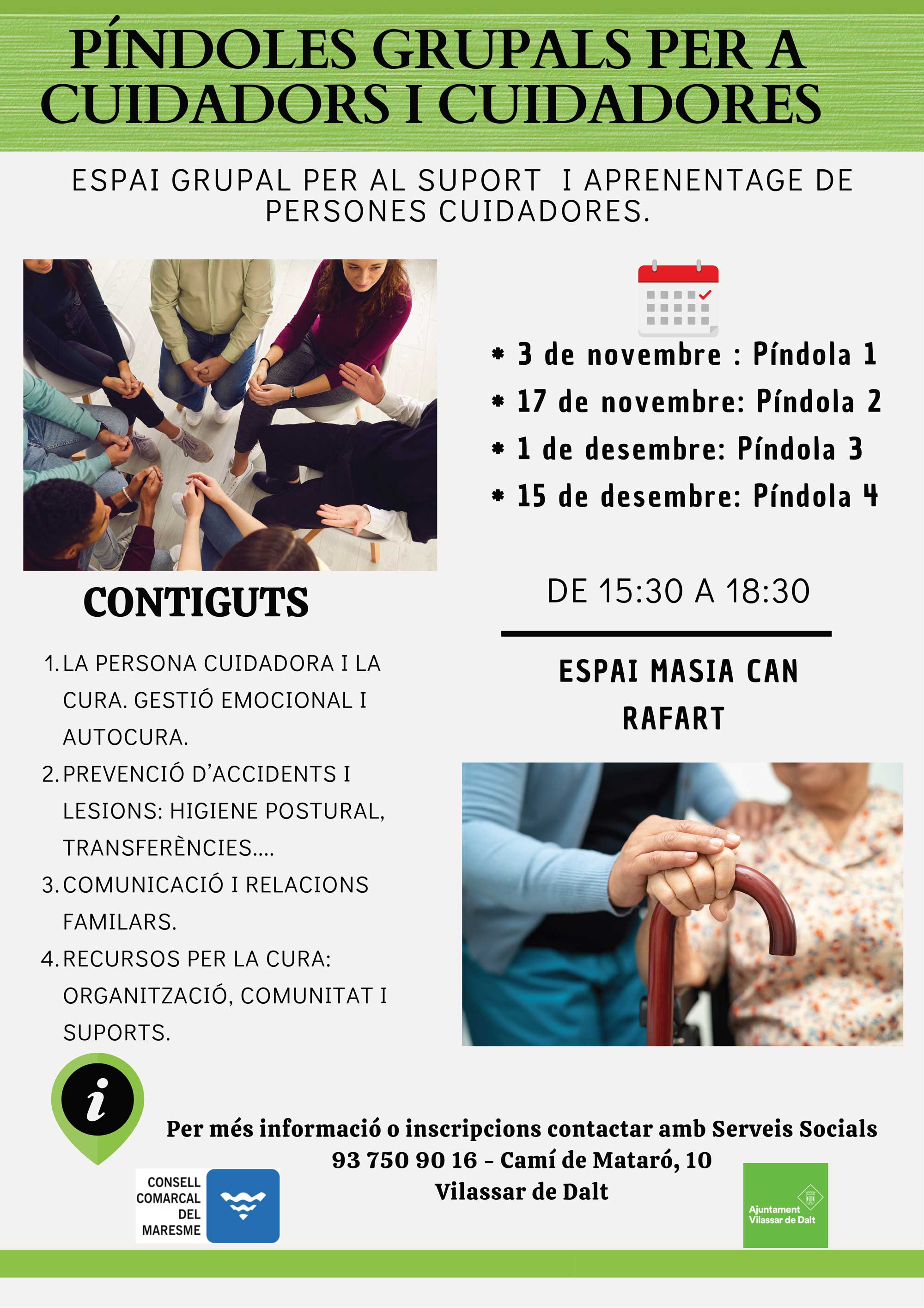 P&iacute;ndoles grupals per a cuidadors i cuidadores