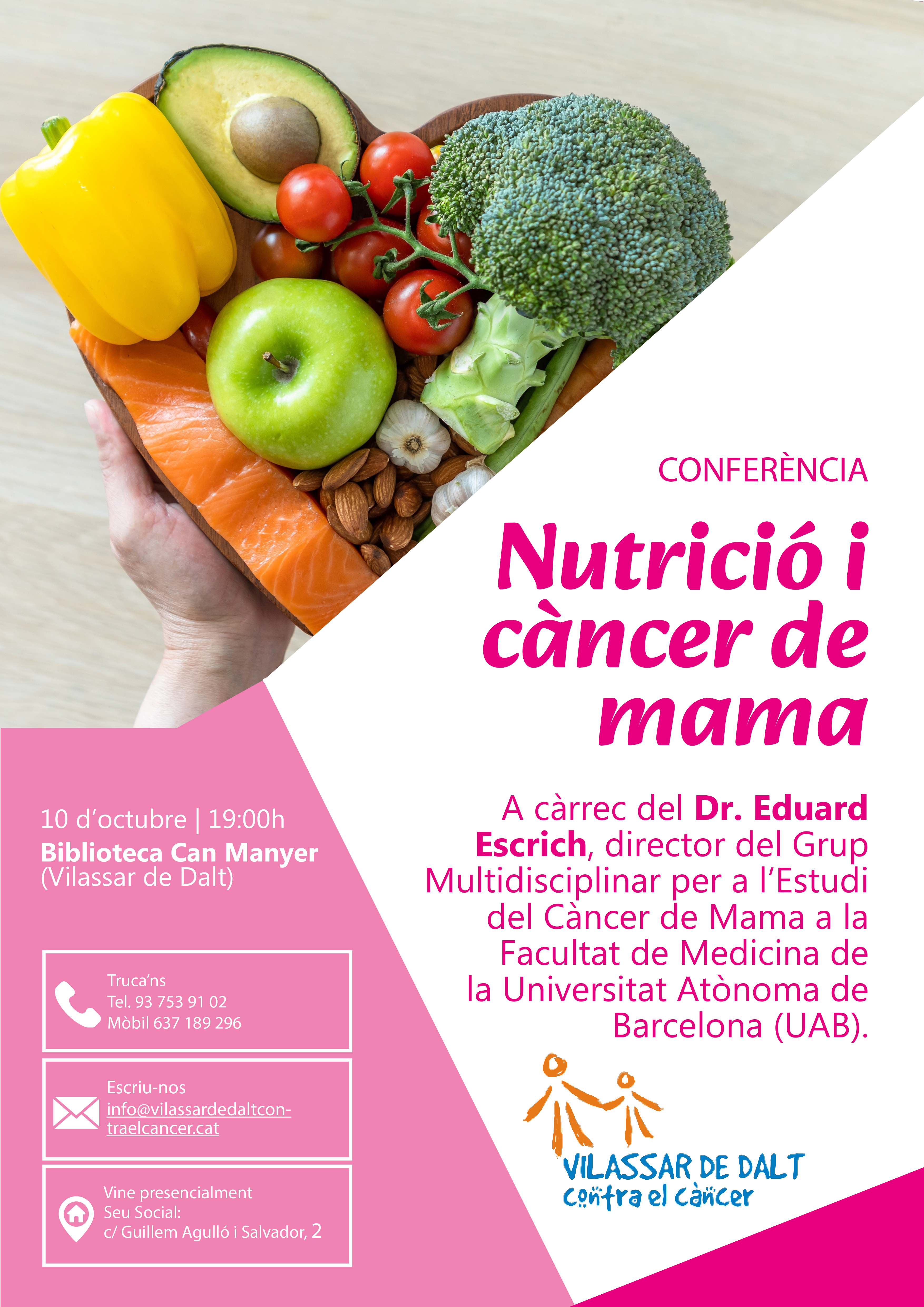 Confer&egrave;ncia 'Nutrici&oacute; i c&agrave;ncer de mama'