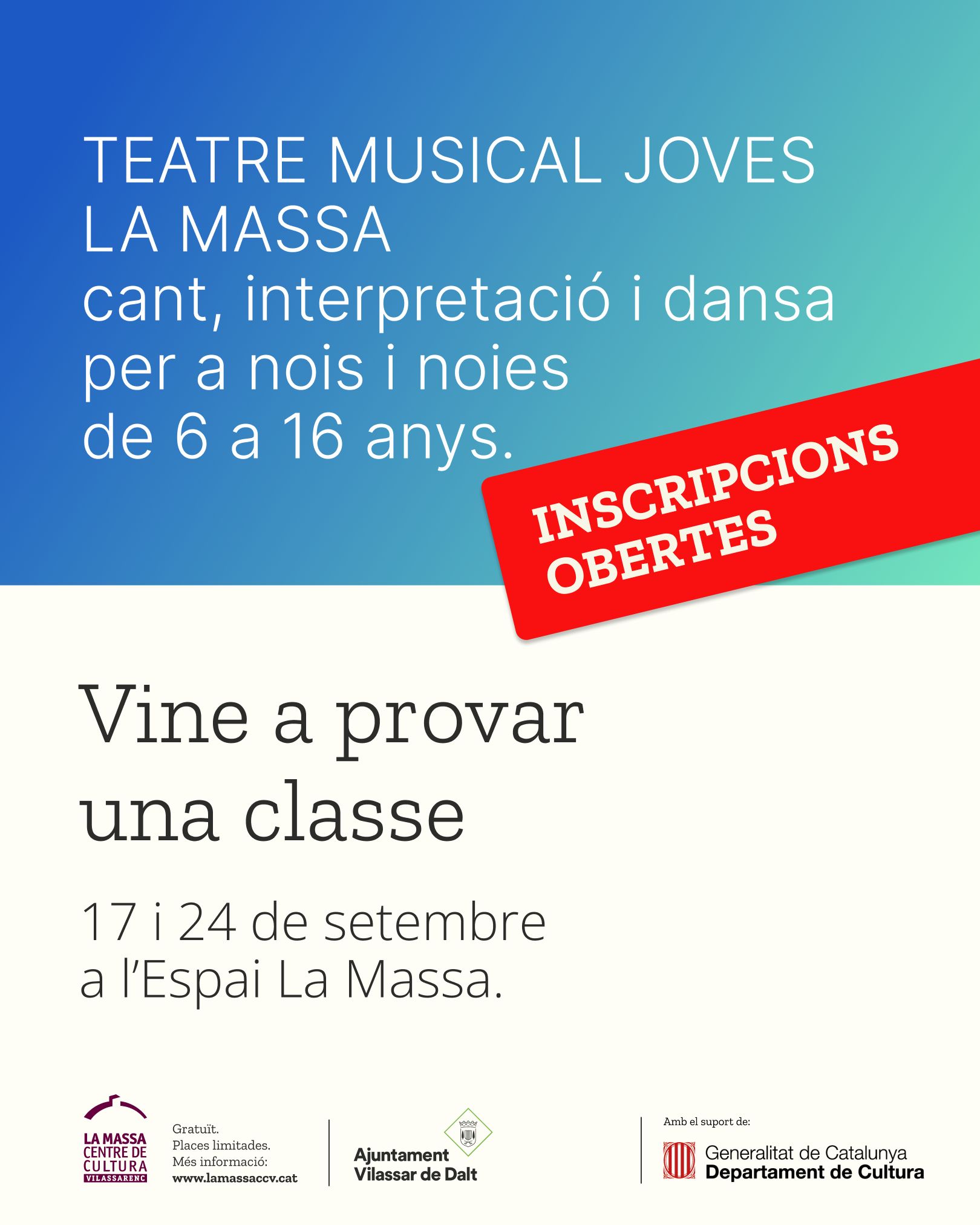 Teatre musical per a joves. Classe de prova