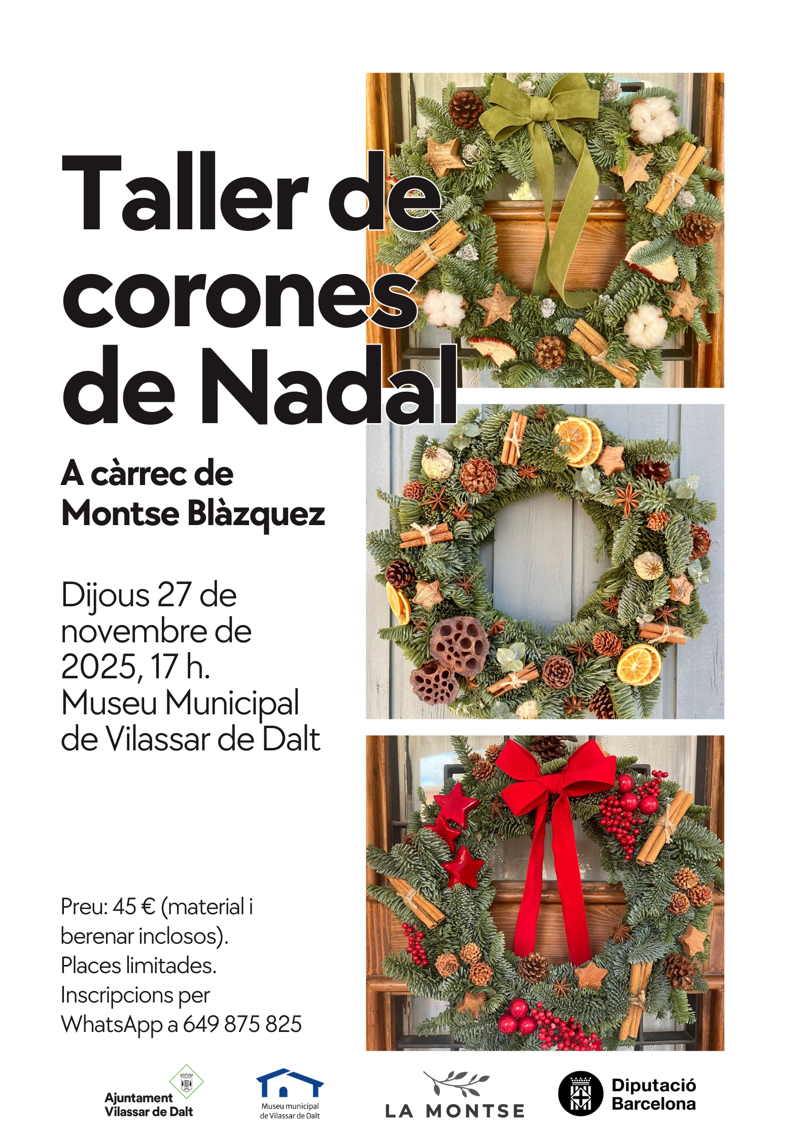 PLACES EXHAURIDES! Taller de corones de Nadal