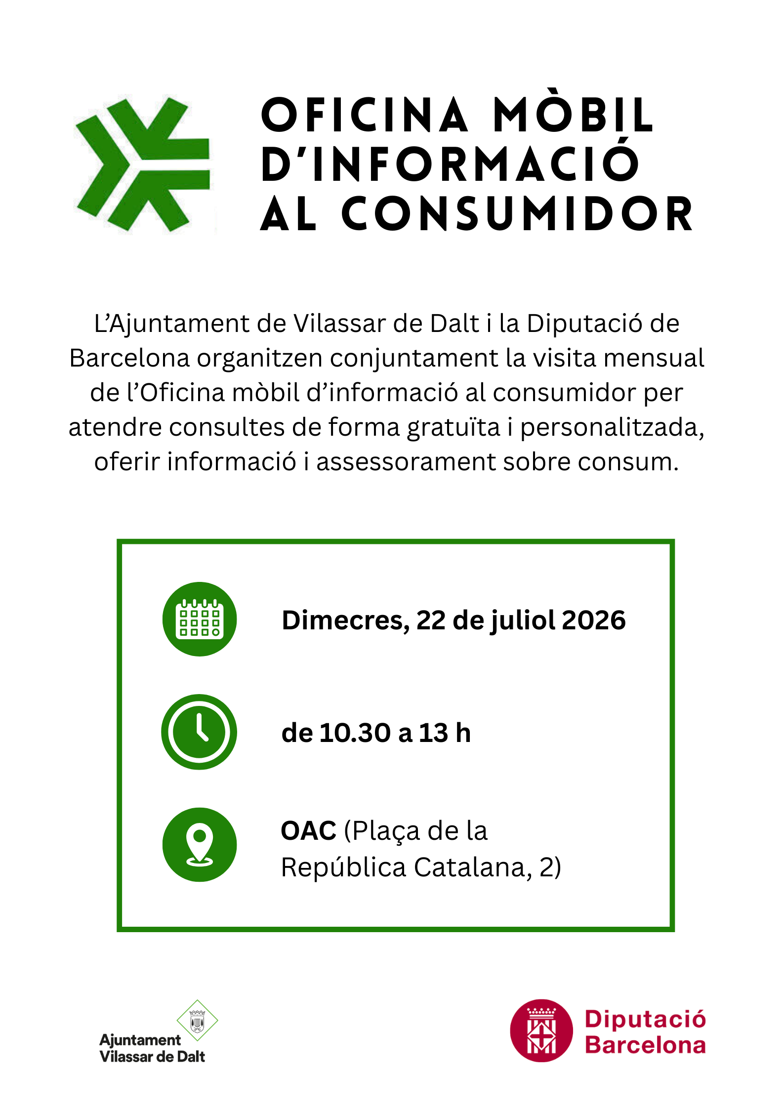 Oficina m&ograve;bil d'atenci&oacute; al consumidor