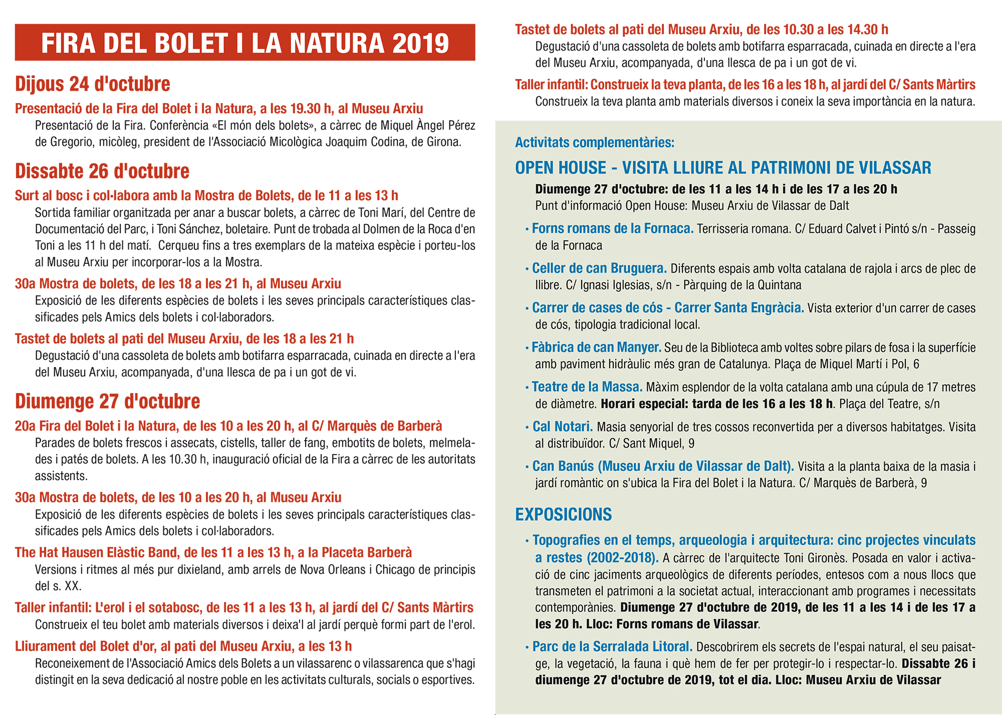 Díptic Fira del bolet 2019