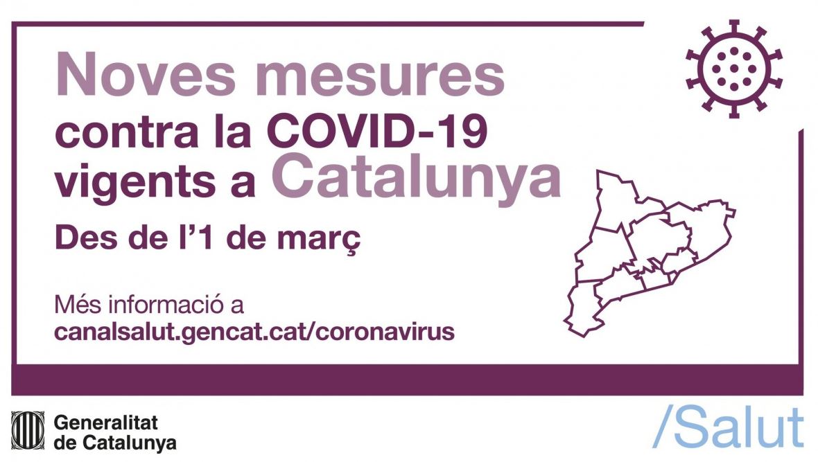 Noves mesures contra la Covid-19 a Catalunya a partir l'1 de març