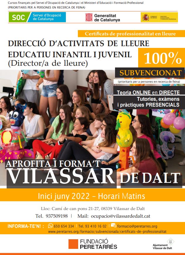 Curs subvencionat de Direcció d'activitats de lleure educatiu infantil i juvenil 