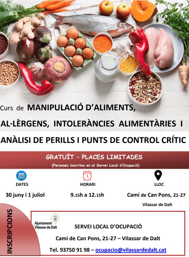 Curs gratuït de manipulació d'aliments