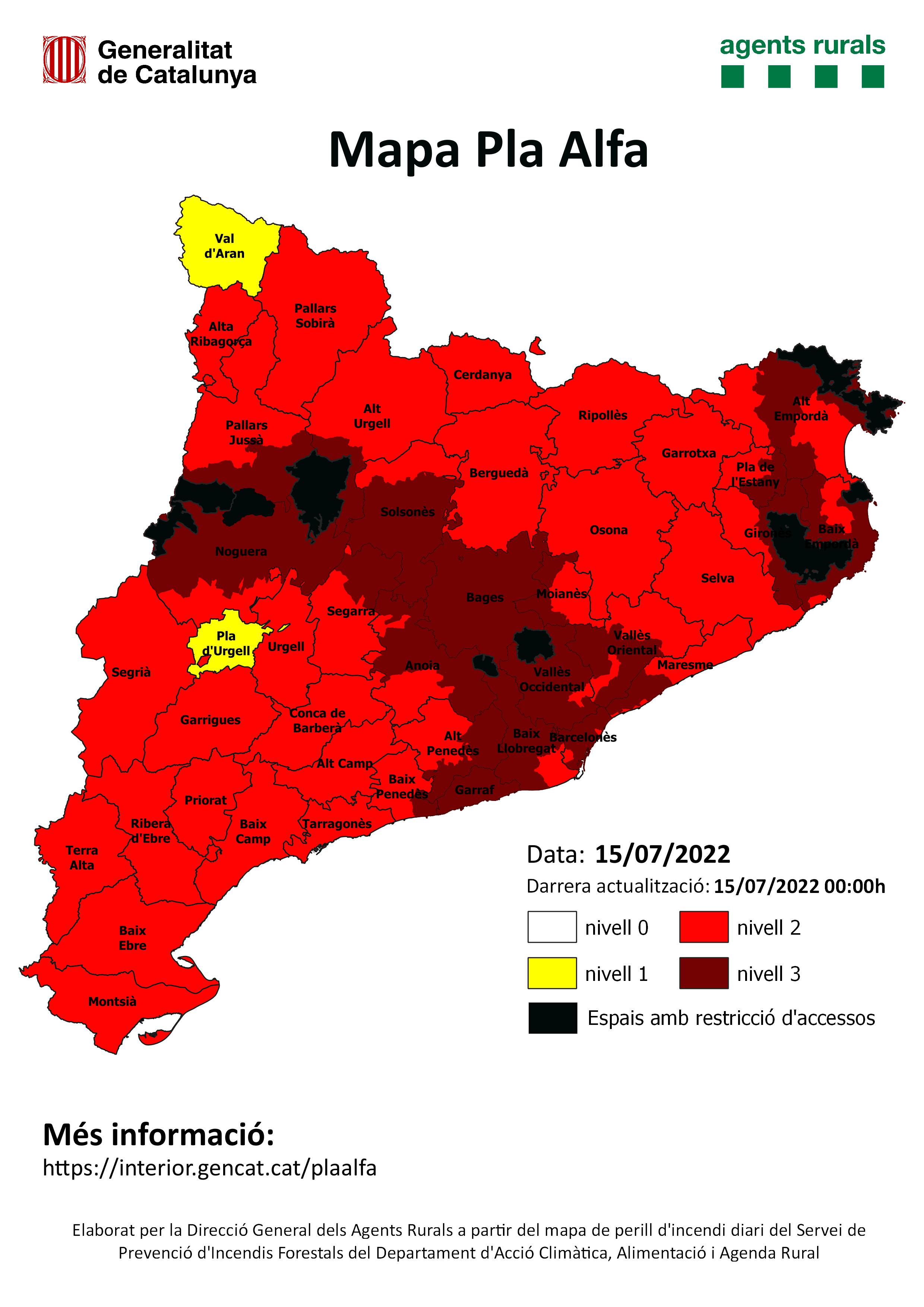 L'Ajuntament publica un BAN amb mesures preventives davant el risc extrem d'incendi forestal