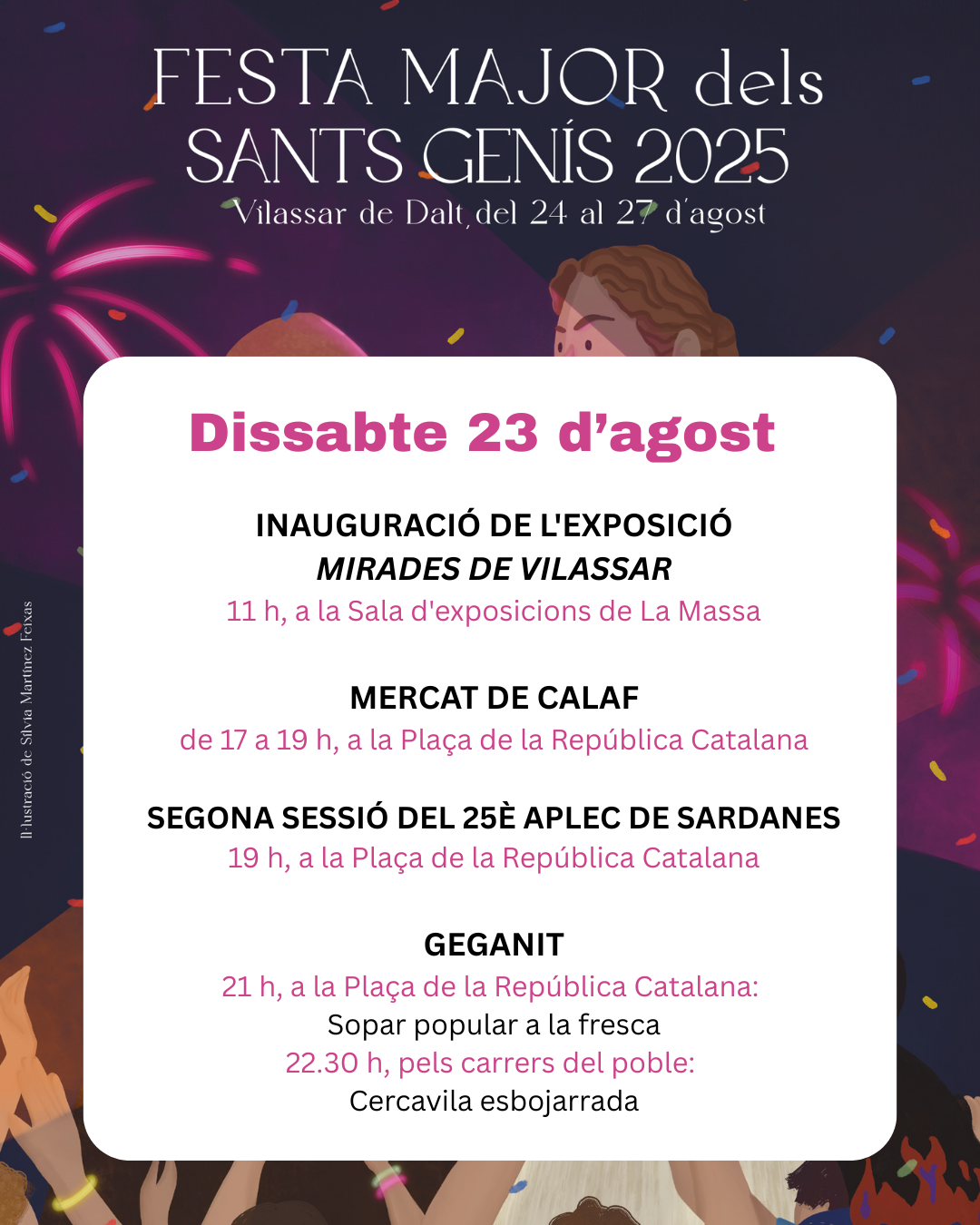 Sants Gen&iacute;s 25. Dissabte 23 d'agost 
