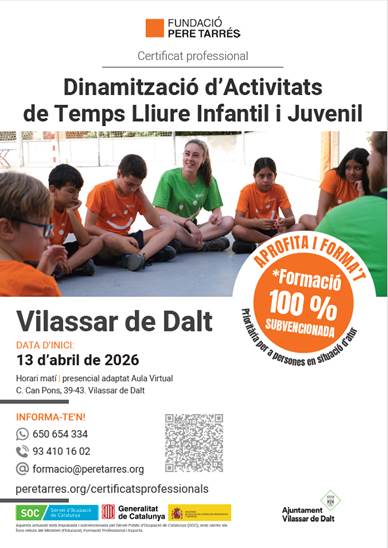 Nous cursos subvencionats a Vilassar de Dalt Nous cursos subvencionats a Vilassar de Dalt