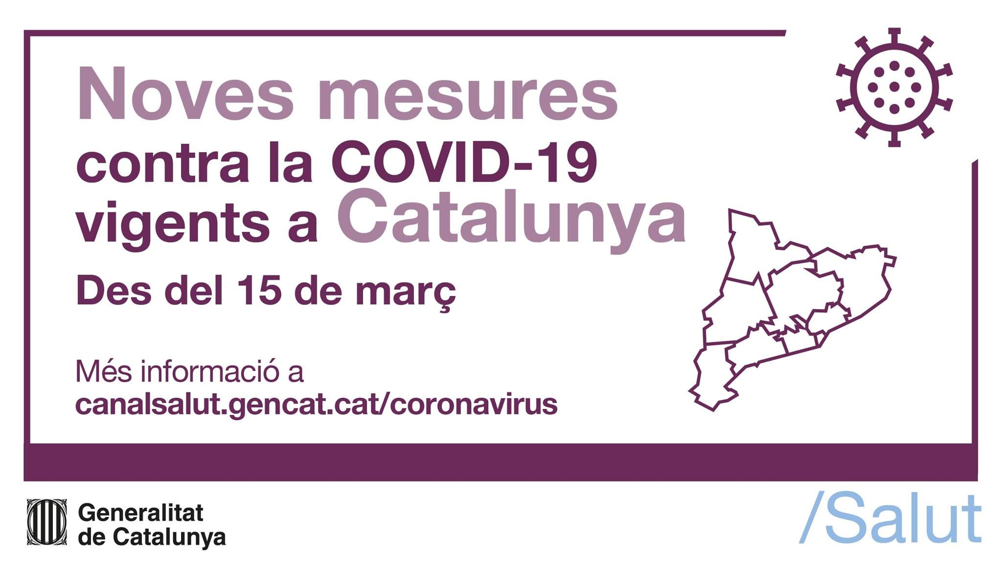 Nova flexibilització de les mesures per a la contenció de la COVID-19 aplicables a partir del 15 de març a Catalunya